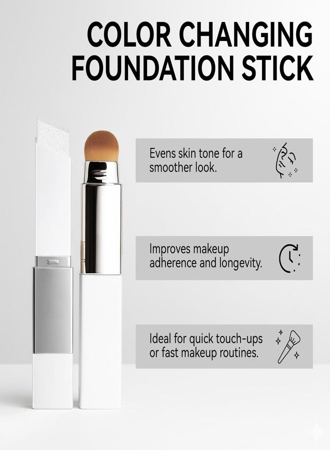 إيلهو كريم أساس متغير اللون، 2 في 1 كريم أساس كوري أبيض مزدوج الأطراف مع فرشاة، تغطية كاملة، مطابق للون البشرة، كريم أساس مرطب لإطلالة خالية من العيوب، (طبيعي) - Image 4